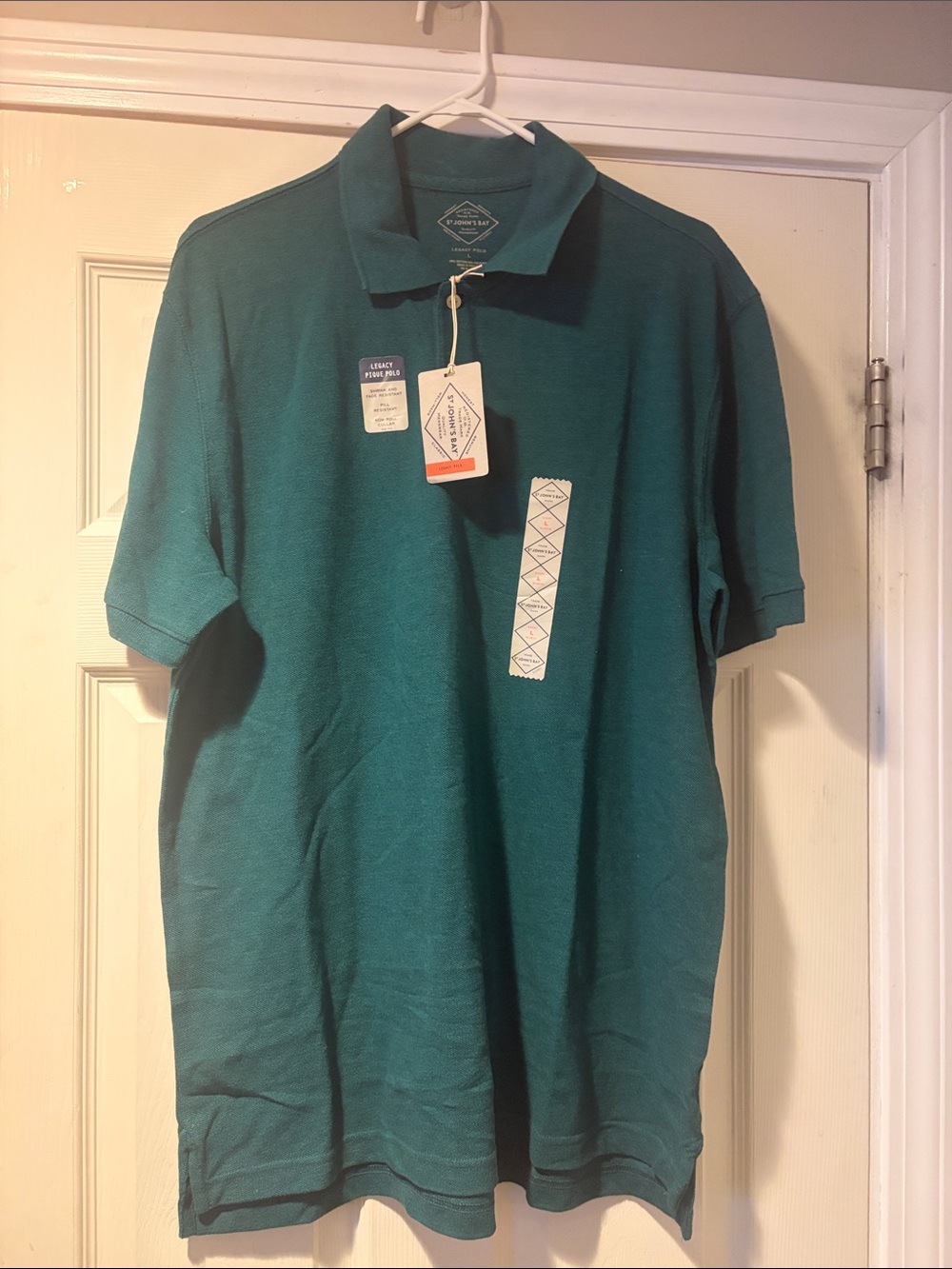 St. John's Bay Teal Men's Short-Sleeve Polo
